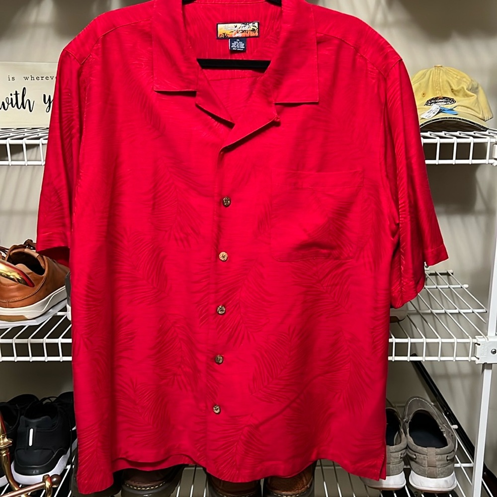 Men’s short sleeve 100% silk shirt
